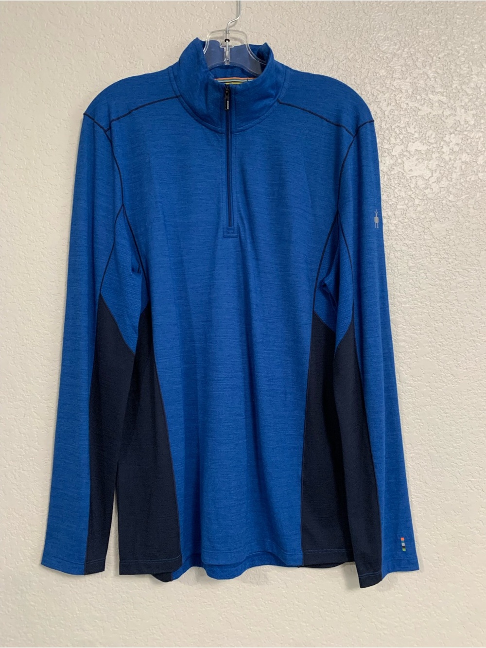 Smartwool Shirt Mens M Merino Sport 150 1/4 Zip Base Layer Outdoor Gorpcore Blue